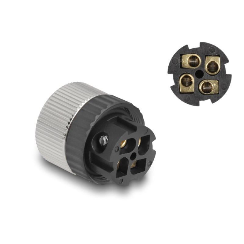 M12 Steckverbinder A-kodiert 4 Pin Buchse zur Montage mit Schraubanschluss