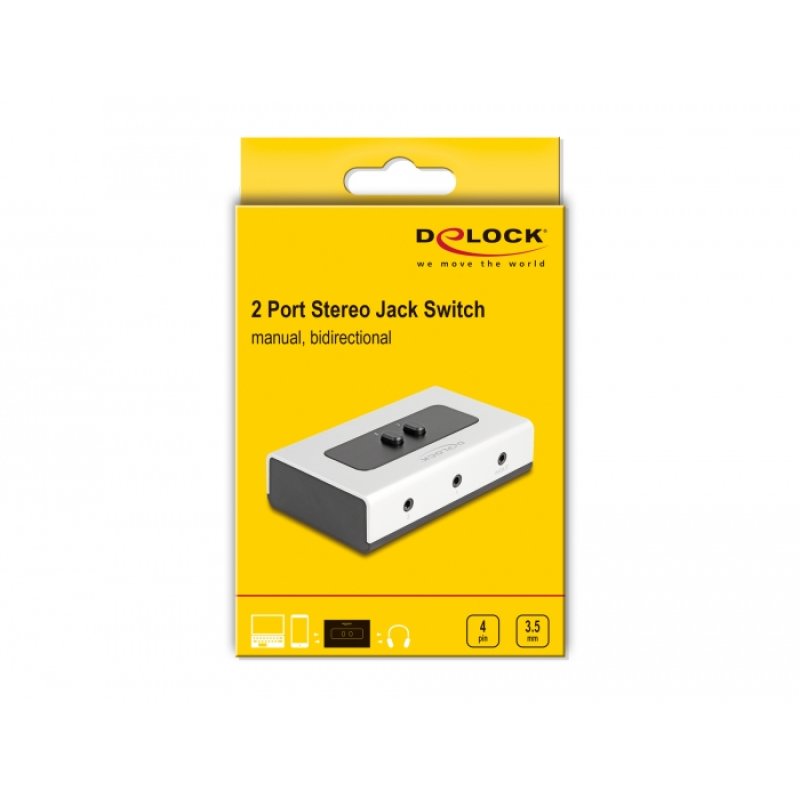 DeLOCK 2 to 1 Switch Stereo Jack 3.5 mm 4 pin manual bidirectional