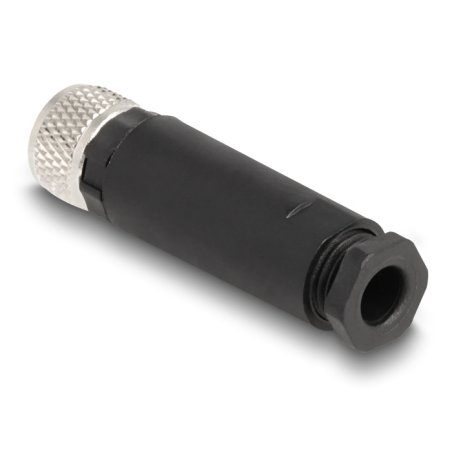 DeLOCK M8 Connector A-coded 3 pin female for mounting with screw connection
