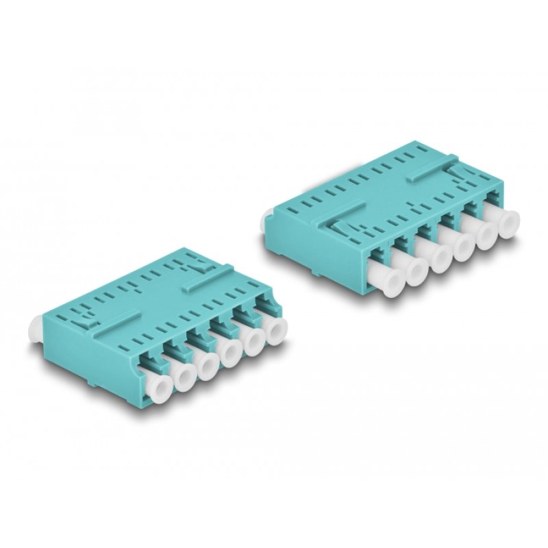 LWL Kupplung HD LC Hexaplex Buchse zu LC Hexaplex Buchse aqua