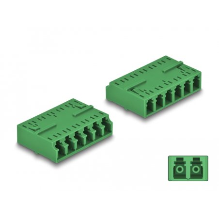 LWL Kupplung HD LC Hexaplex Buchse zu LC Hexaplex Buchse grün