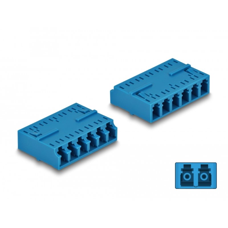 LWL Kupplung HD LC Hexaplex Buchse zu LC Hexaplex Buchse blau