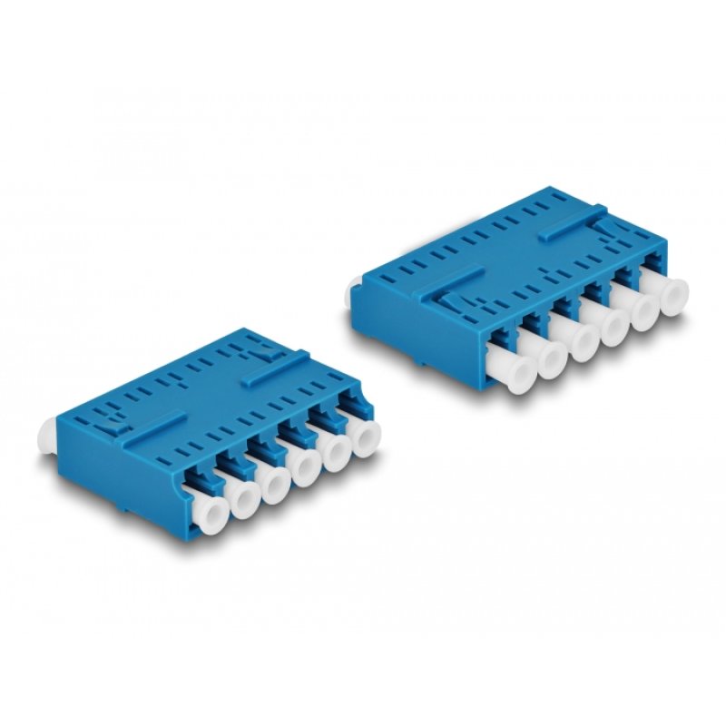 LWL Kupplung HD LC Hexaplex Buchse zu LC Hexaplex Buchse blau
