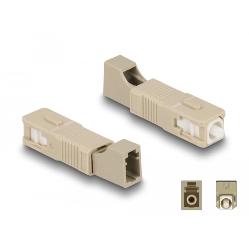 LWL Hybrid Kupplung SC Simplex Stecker zu LC Simplex Buchse beige