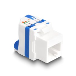 DeLOCK Keystone Module RJ45 jack to LSA Cat.6A toolfree with blue twist lock