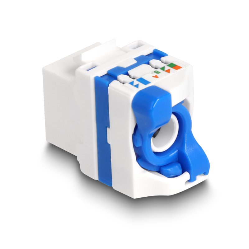 DeLOCK Keystone Module RJ45 jack to LSA Cat.6A toolfree with blue twist lock