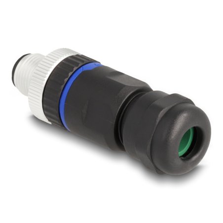 DeLOCK M12 Connector A-coded 5 pin male for mounting with screw connection