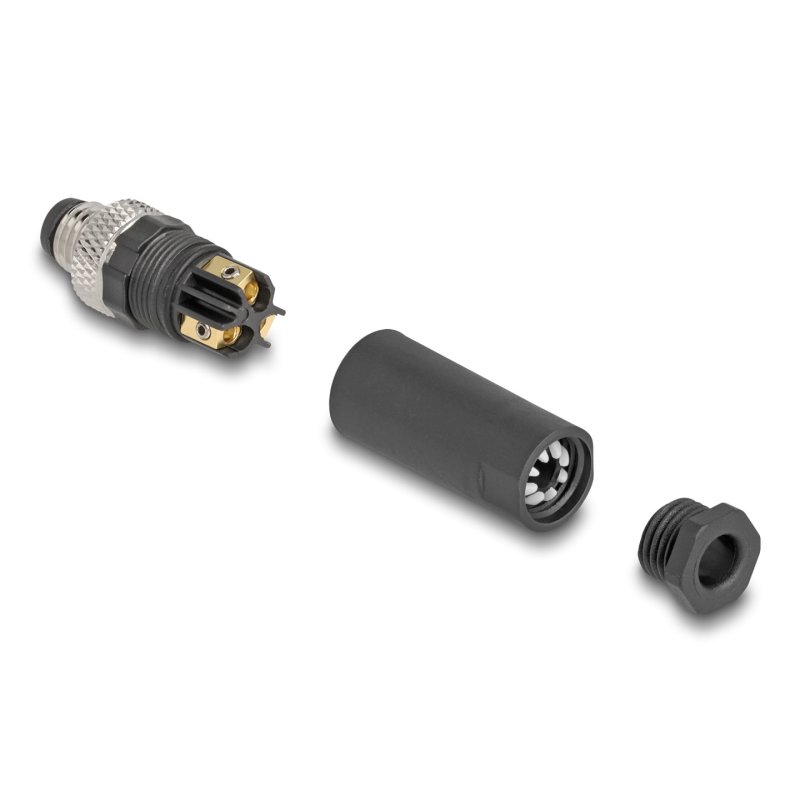 DeLOCK M8 Connector A-coded 3 pin male for mounting with screw connection