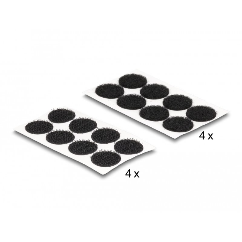 DeLOCK Hook-and-loop dots, round, 64 pieces black