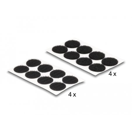 DeLOCK Hook-and-loop dots, round, 64 pieces black