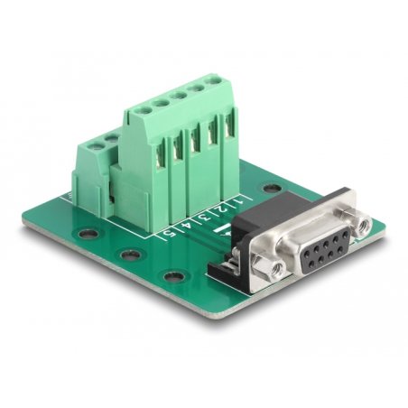 DeLOCK D-Sub 9 broches femelles vers bornier pour rail DIN