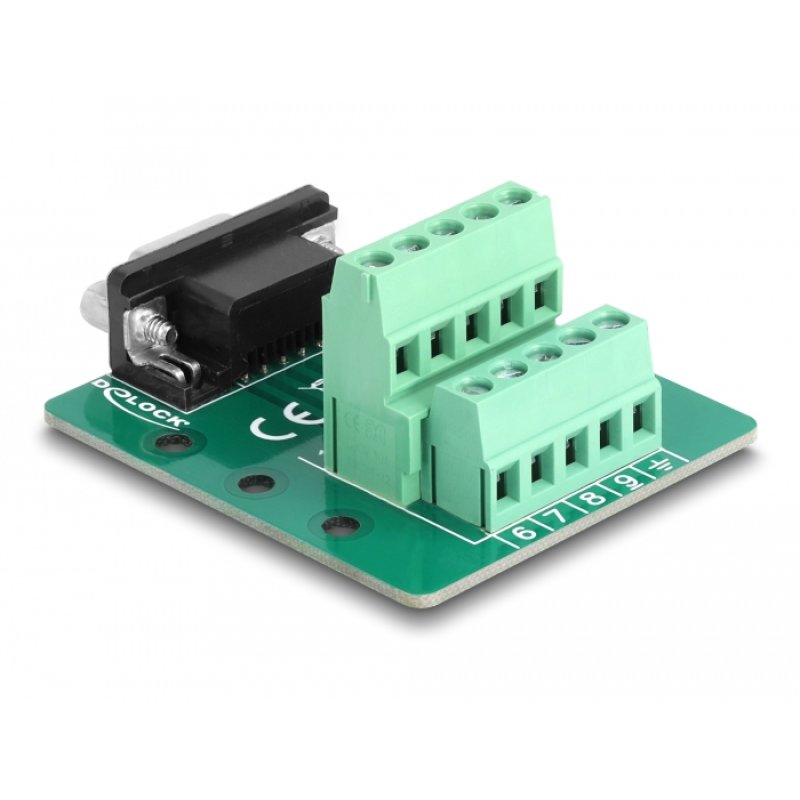 DeLOCK D-Sub 9 pin female to Terminal Block for DIN rail