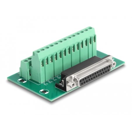 DeLOCK D-Sub 25 pin female to Terminal Block for DIN rail
