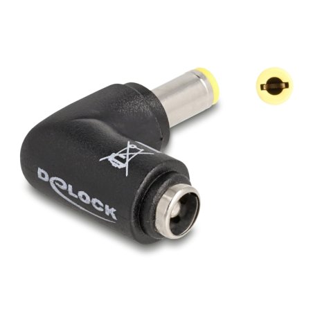 DeLOCK Adaptateur DC 5,5 x 2,5 mm mâle à 5,5 x 2,5 femelle angulé à 90°