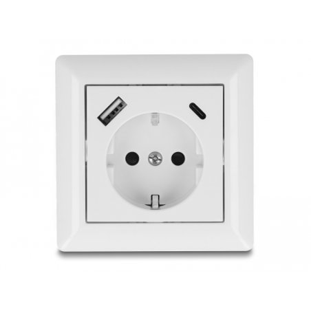DeLOCK 11499 socket-outlet Type F USB A USB C White