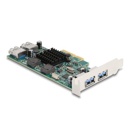 DeLOCK Carte PCI Express x4 vers 2 x USB externes 5 Gbps Type-A 2 x USB internes 5 Gbps Type-A Dual Channel - Facteur