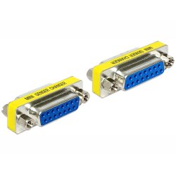 DeLOCK 65480 changeur de genre de câble Sub-D 15 Bleu, Argent