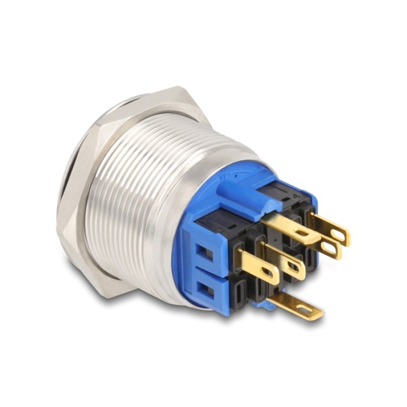 Drucktaster zum Einbau 25 mm 6 x Lötanschluss LED rot Powersymbol Ring