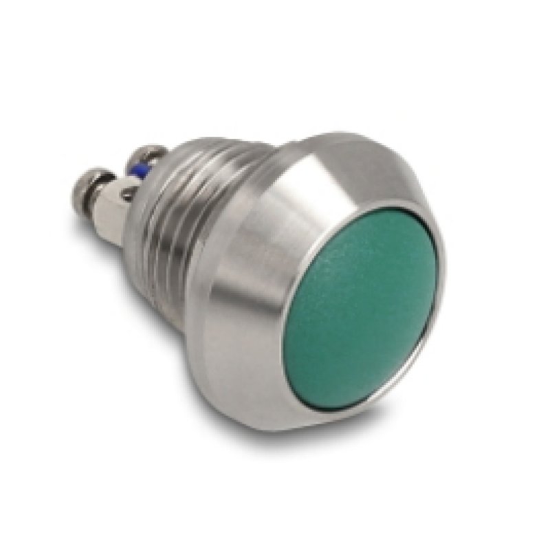 Drucktaster zum Einbau 12 mm 2 x Schraubklemme grün