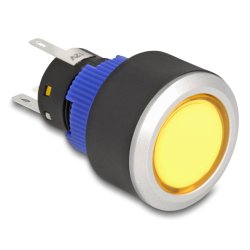 DeLOCK 22050 commutateur électrique Bouton-poussoir Noir, Bleu, Argent, Jaune