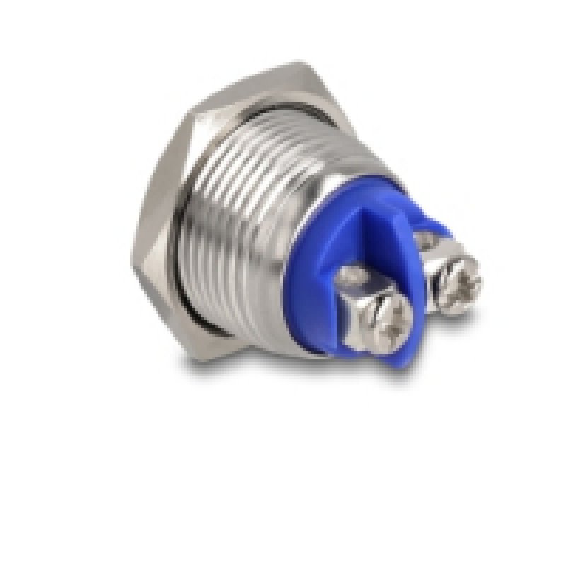DeLOCK Push Button for Installation 16 mm 2 x Screw Terminal actuator flat