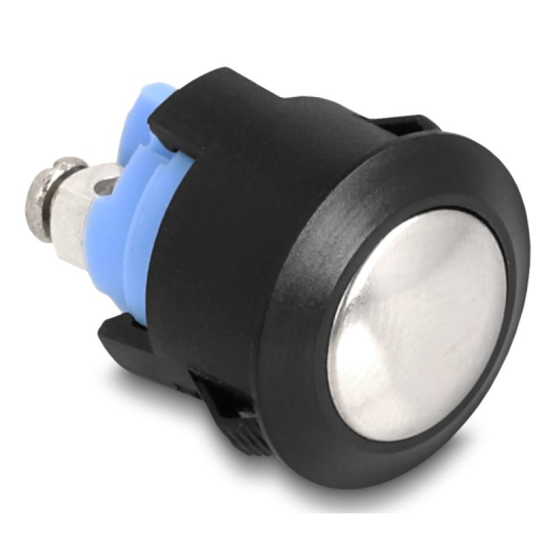 DeLOCK 22044 electrical switch Pushbutton switch 2P Black, Silver