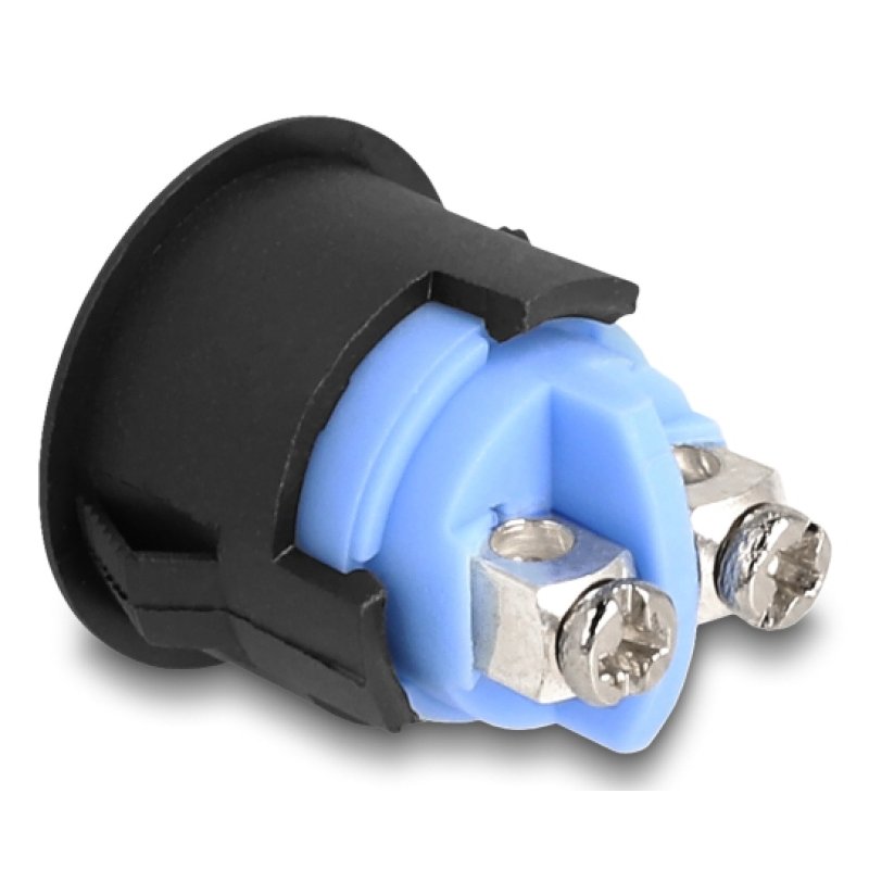 DeLOCK 22044 commutateur électrique Bouton-poussoir 2P Noir, Argent