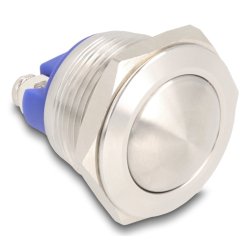 Drucktaster zum Einbau 19 mm 2 x Schraubklemme Taster gewölbt