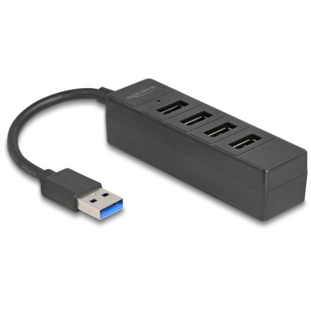 DeLOCK 64350 interface hub USB 3.2 Gen 1 (3.1 Gen 1) Type-A 5000 Mbit/s Black