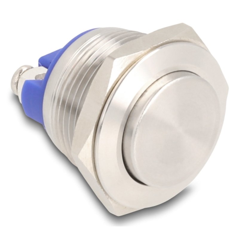 DeLOCK 22042 commutateur électrique Bouton-poussoir 2P Argent