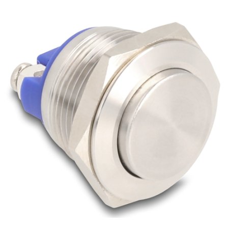 DeLOCK 22042 commutateur électrique Bouton-poussoir 2P Argent