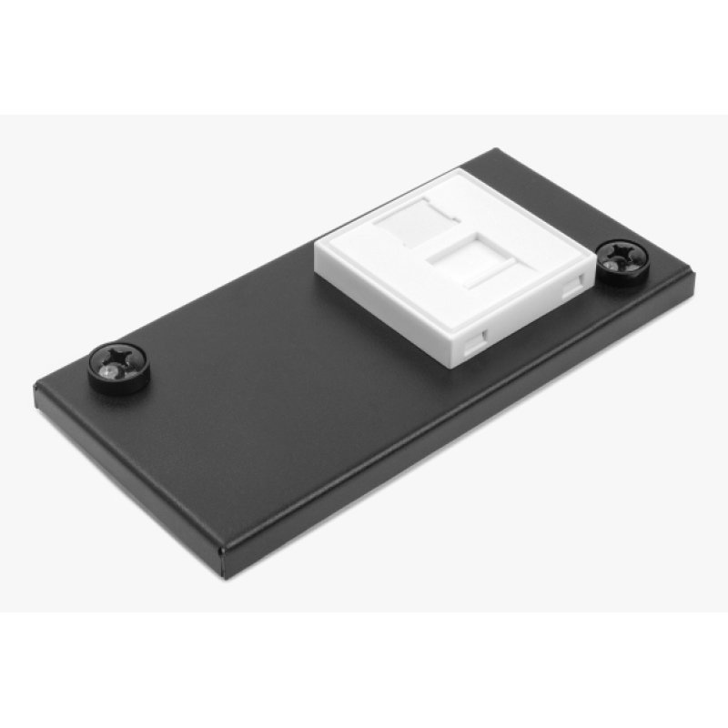 Easy 45 Modulträger für Tisch- oder Wandmontage - 2 Port (22,5 x 45 mm) oder 1 Port (45 x 45 mm), Metall, schwarz