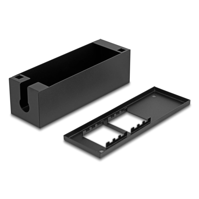 Easy 45 Modulträger für Tisch- oder Wandmontage - 4 Port (22,5 x 45 mm) oder 2 Port (45 x 45 mm), Metall, schwarz