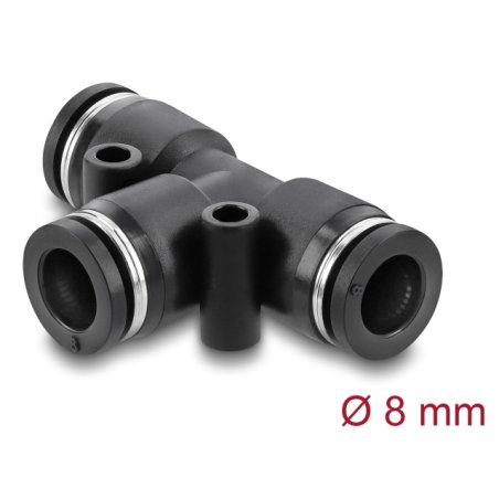 DeLOCK Pneumatic connector 8 mm with two mounting holes T-shape