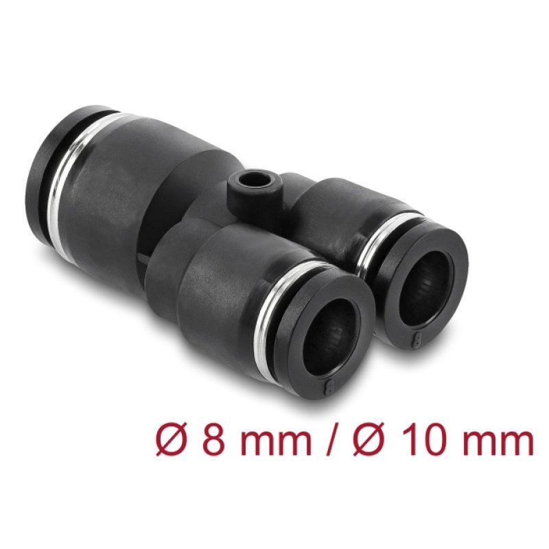 DeLOCK Pneumatic Connector 2 x 8 mm to 1 x 10 mm with mounting hole Y-shape