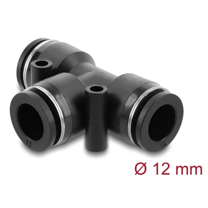 DeLOCK Pneumatic connector 12 mm with two mounting holes T-shape