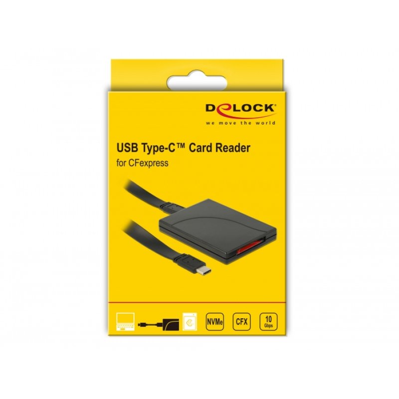 DeLOCK 91749 lecteur de carte mémoire USB 3.1 (Gen 2) Type C Noir