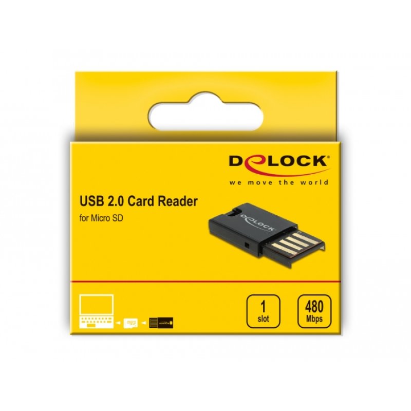 DeLOCK Lecteur de carte USB 2.0 pour cartes de mémoire Micro SD