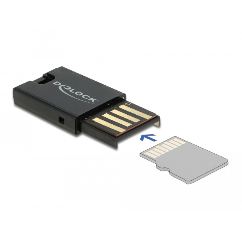 Delock USB 2.0 Card Reader für Micro SD Speicherkarten