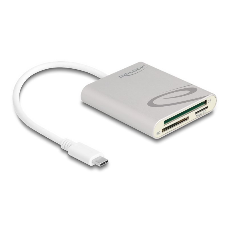 DeLOCK Lecteur de carte USB Type-C pour cartes de mémoire Compact Flash, SD ou Micro SD