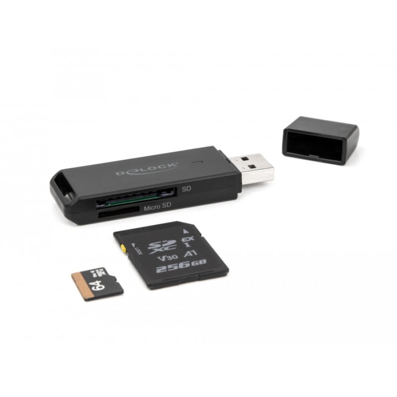 DeLOCK Card Reader SuperSpeed USB 5 Gbps for SD and Micro SD memory cards