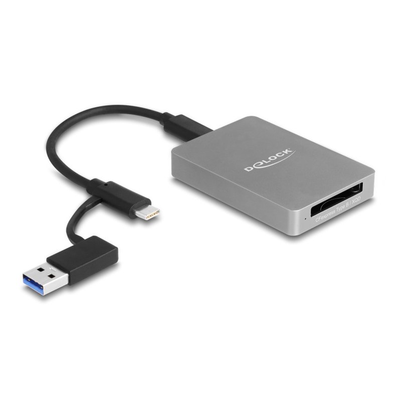Delock USB Type-C™ Card Reader im Aluminium Gehäuse für CFexpress oder XQD Speicherkarten
