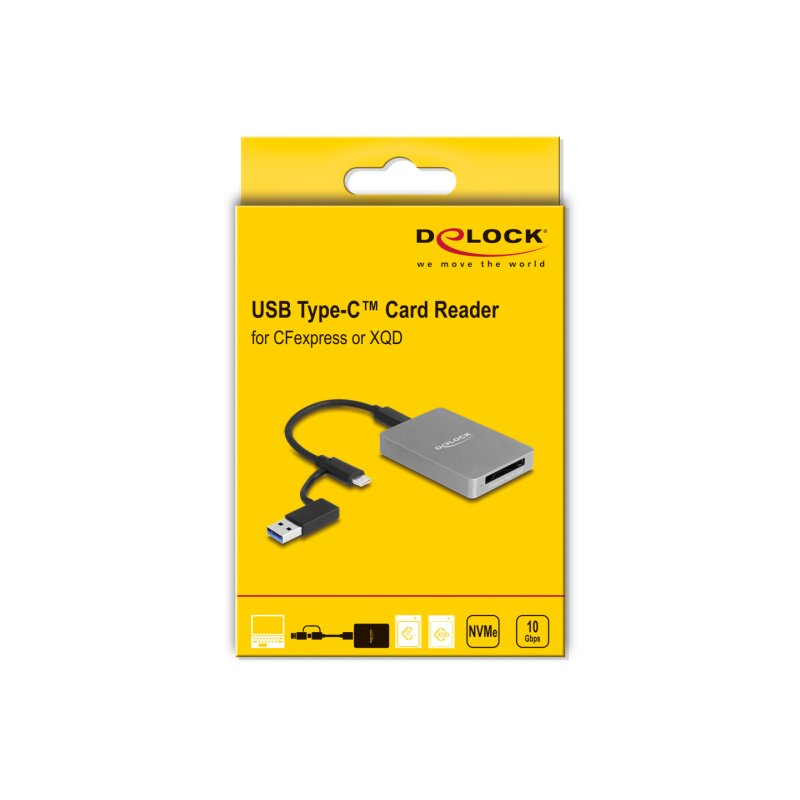 Delock USB Type-C™ Card Reader im Aluminium Gehäuse für CFexpress oder XQD Speicherkarten