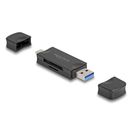 Delock Card Reader USB 5 Gbps USB Type-C™ / Typ-A für SD und Micro SD Speicherkarten schwarz