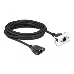 DeLOCK Network Extension Cable for Easy 45 Module S/FTP RJ45 jack to RJ45 jack Cat.6A 5 m black