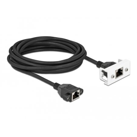 DeLOCK Câble de rallonge de réseau pour module Easy 45 S/FTP RJ45 femelle à RJ45 femelle Cat.6A, 5 m, noir
