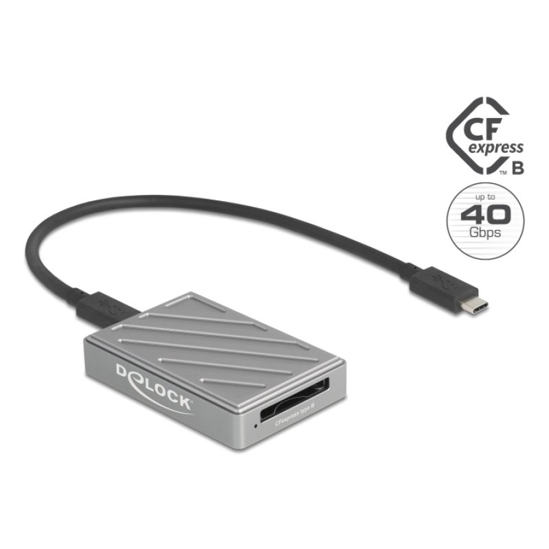 Delock 40 Gbps USB Type-C™ Card Reader für CFexpress Typ B Speicherkarten