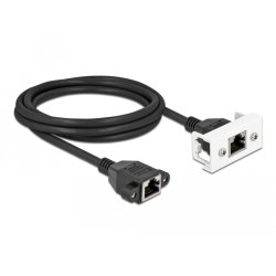 DeLOCK Network Extension Cable for Easy 45 Module S/FTP RJ45 jack to RJ45 jack Cat.6A 2 m black
