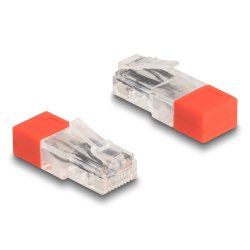 DeLOCK RJ45 mâle avec résistance de terminaison 120 Ohms rouge