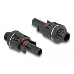 Delock DL4 Solar Konnektoren zum Crimpen, Stecker und Buchse, schwarz 2 Stück
